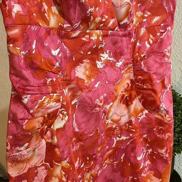 London times pink floral midi dress petite size 14 - Picture 2 of 10